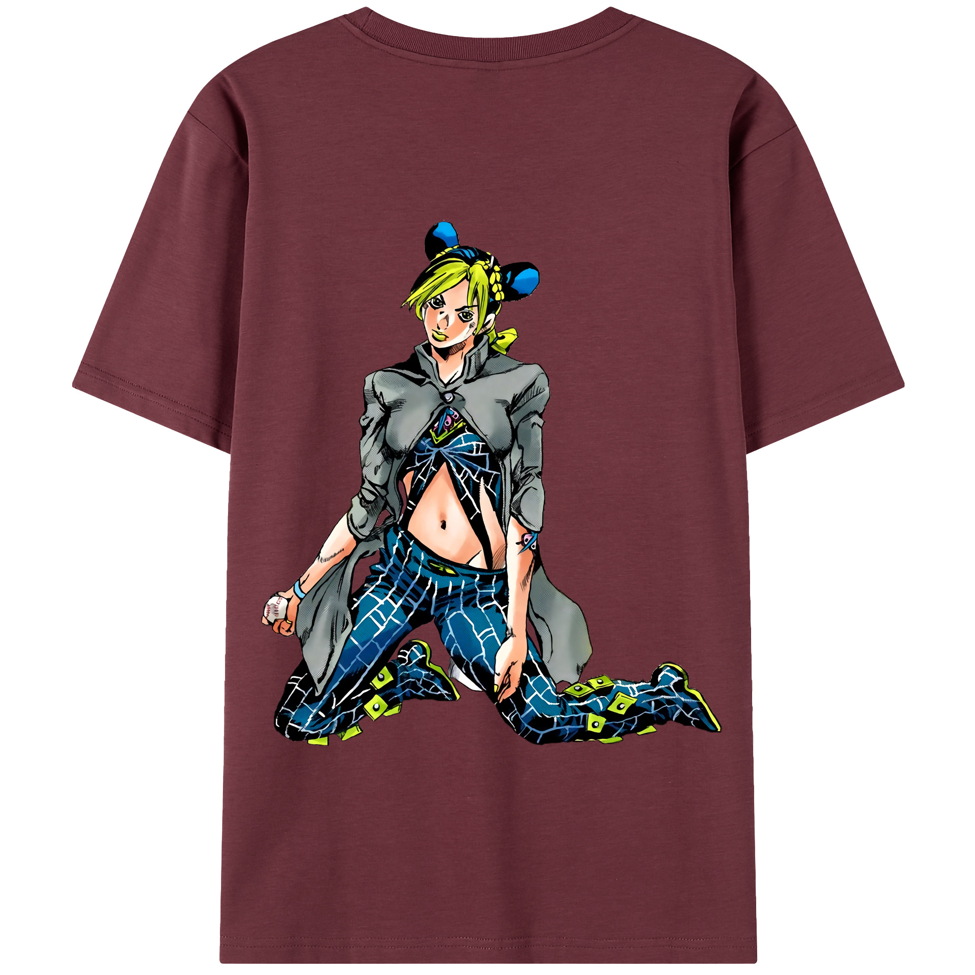（画像用） "ジョジョの奇妙な冒険 くうじょう ジョリーン JoJo's Bizarre Adventure Jolyne Cujoh " 綿100％半袖Tシャツ（背面プリント）